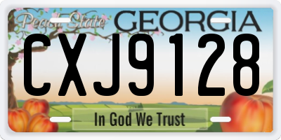 GA license plate CXJ9128