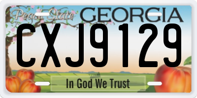 GA license plate CXJ9129