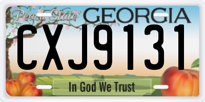 GA license plate CXJ9131