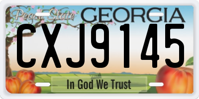 GA license plate CXJ9145
