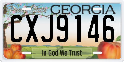 GA license plate CXJ9146