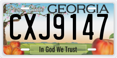 GA license plate CXJ9147