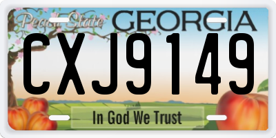 GA license plate CXJ9149