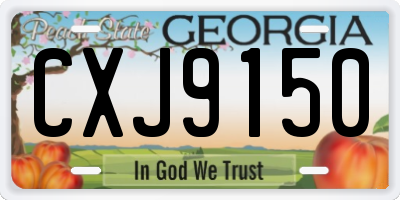 GA license plate CXJ9150