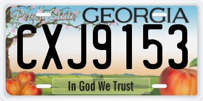 GA license plate CXJ9153