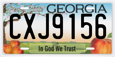 GA license plate CXJ9156