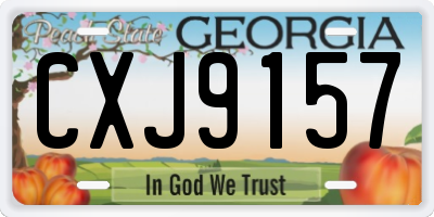 GA license plate CXJ9157
