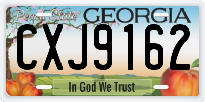 GA license plate CXJ9162