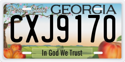 GA license plate CXJ9170