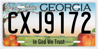 GA license plate CXJ9172