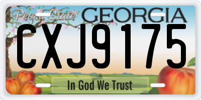 GA license plate CXJ9175
