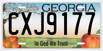GA license plate CXJ9177