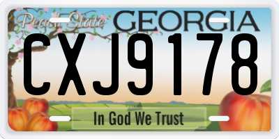 GA license plate CXJ9178