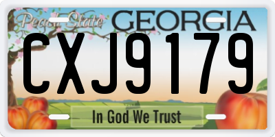GA license plate CXJ9179