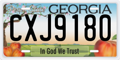 GA license plate CXJ9180