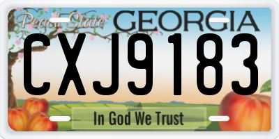 GA license plate CXJ9183