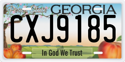 GA license plate CXJ9185