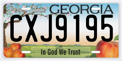 GA license plate CXJ9195