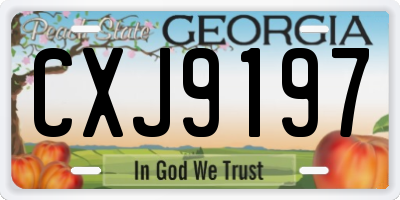 GA license plate CXJ9197