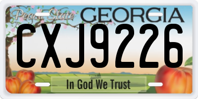 GA license plate CXJ9226