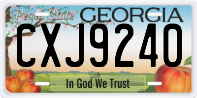 GA license plate CXJ9240