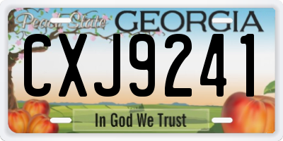 GA license plate CXJ9241
