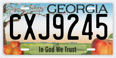 GA license plate CXJ9245