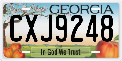 GA license plate CXJ9248