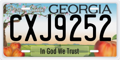 GA license plate CXJ9252