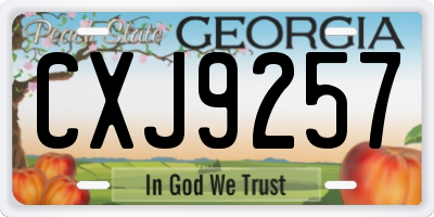 GA license plate CXJ9257