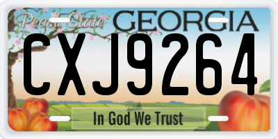 GA license plate CXJ9264