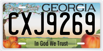 GA license plate CXJ9269