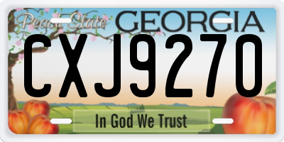 GA license plate CXJ9270