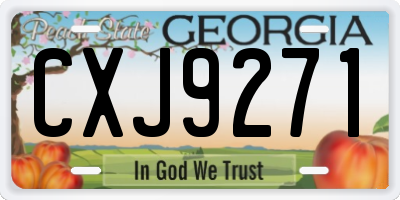 GA license plate CXJ9271