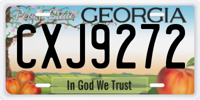 GA license plate CXJ9272
