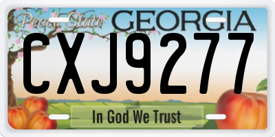 GA license plate CXJ9277