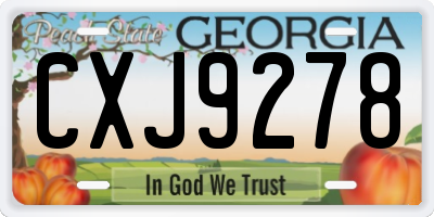 GA license plate CXJ9278