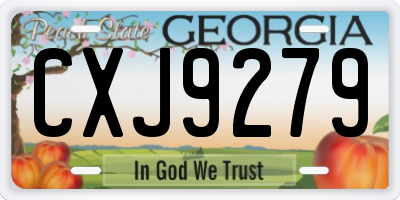 GA license plate CXJ9279