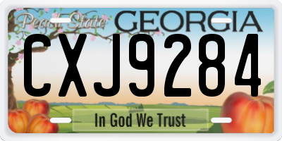 GA license plate CXJ9284
