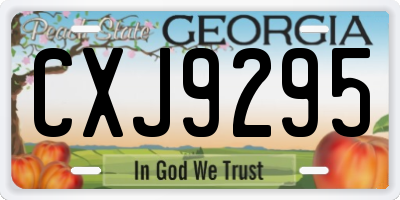 GA license plate CXJ9295