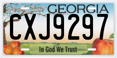 GA license plate CXJ9297