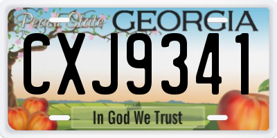 GA license plate CXJ9341