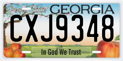 GA license plate CXJ9348