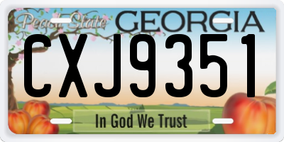 GA license plate CXJ9351