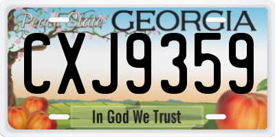 GA license plate CXJ9359