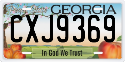 GA license plate CXJ9369