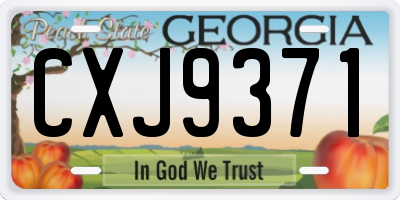 GA license plate CXJ9371
