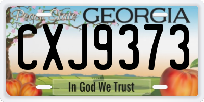 GA license plate CXJ9373