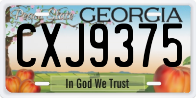 GA license plate CXJ9375