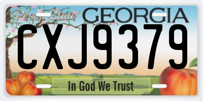 GA license plate CXJ9379